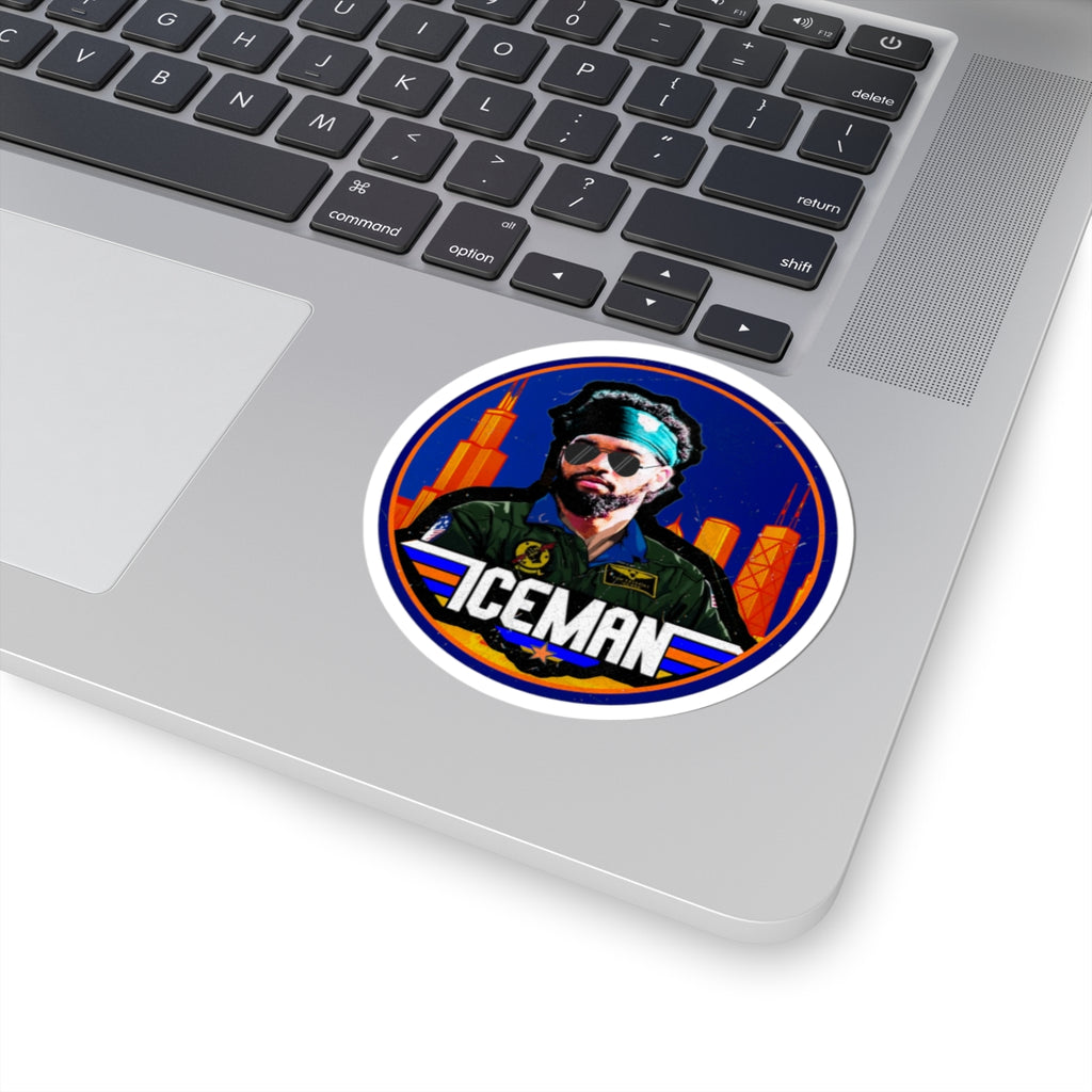 Iceman Kiss-Cut Sticker — Retro Pilot Aviator Sticker for Laptops & Water Bottles