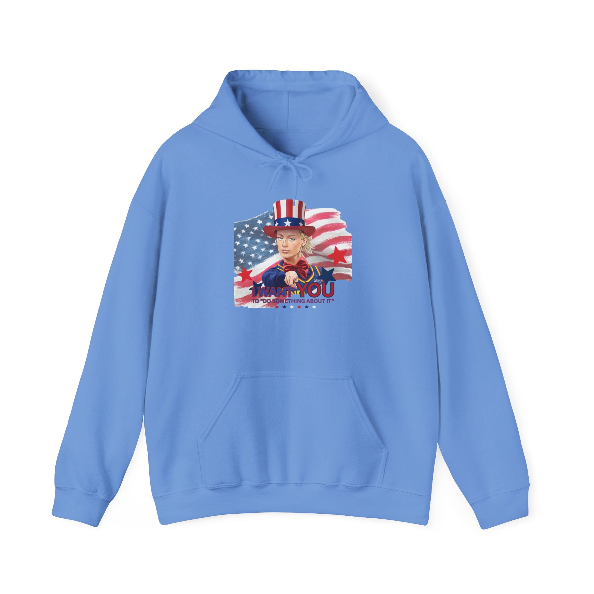 Hoodie - Patriotic Uncle Sam Girl "Thank You" American Flag Hoodie