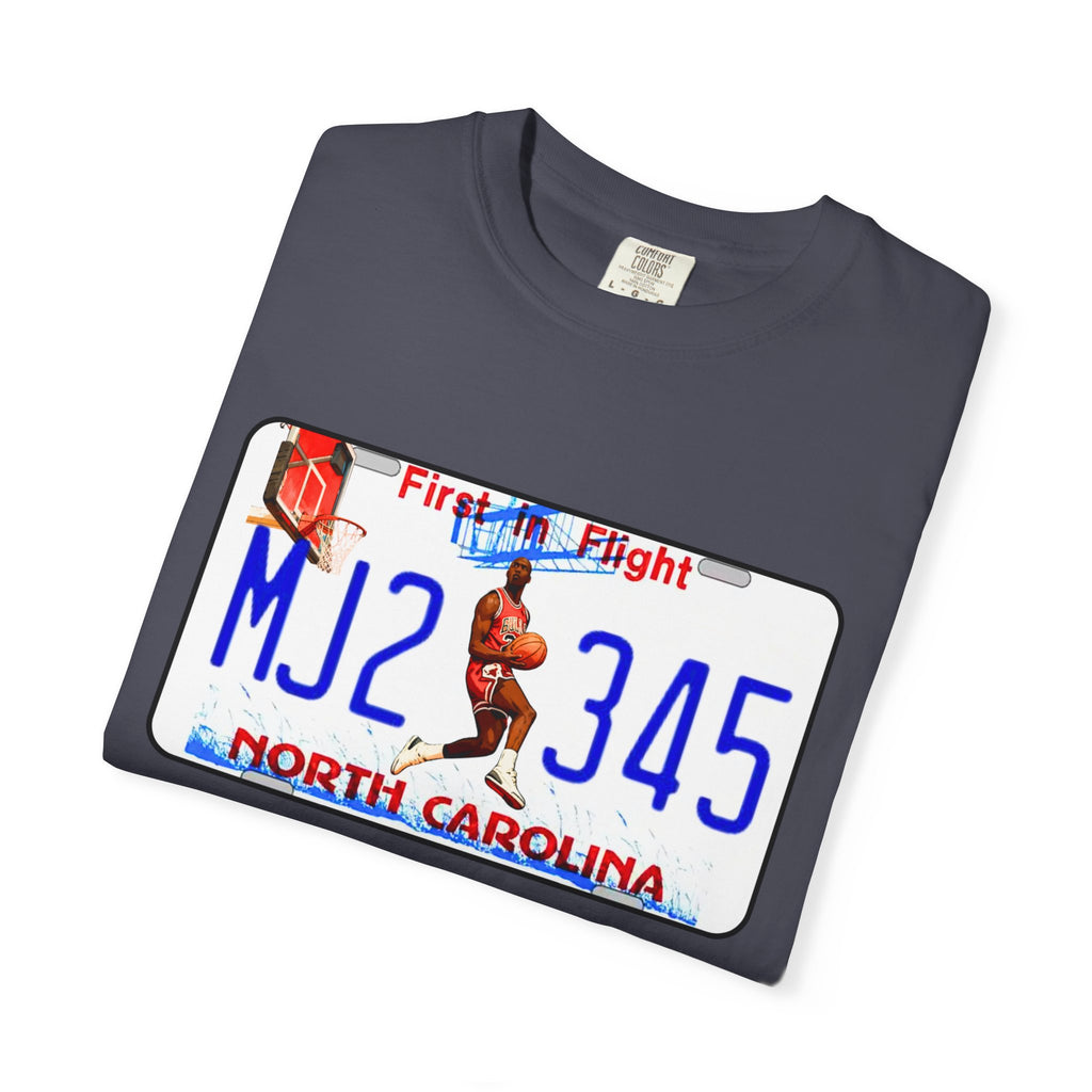 MJ2 345 North Carolina License Plate T-Shirt — Vintage Basketball Plate Tee