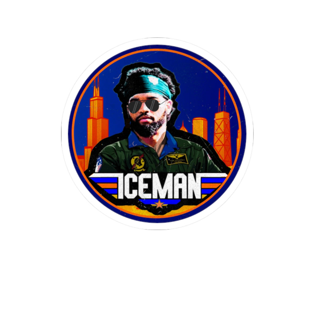 Iceman Kiss-Cut Sticker — Retro Pilot Aviator Sticker for Laptops & Water Bottles