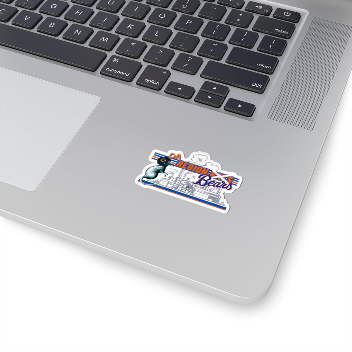 Da Region Bears Kiss-Cut Sticker — Retro Industrial Rat Design