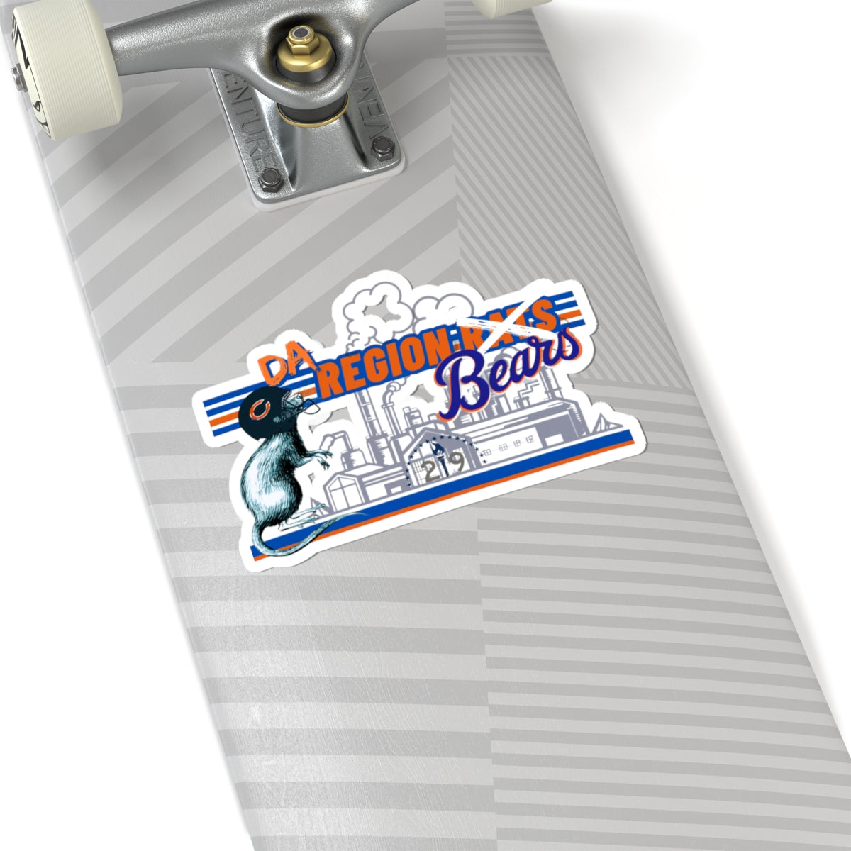 Da Region Bears Kiss-Cut Sticker — Retro Industrial Rat Design
