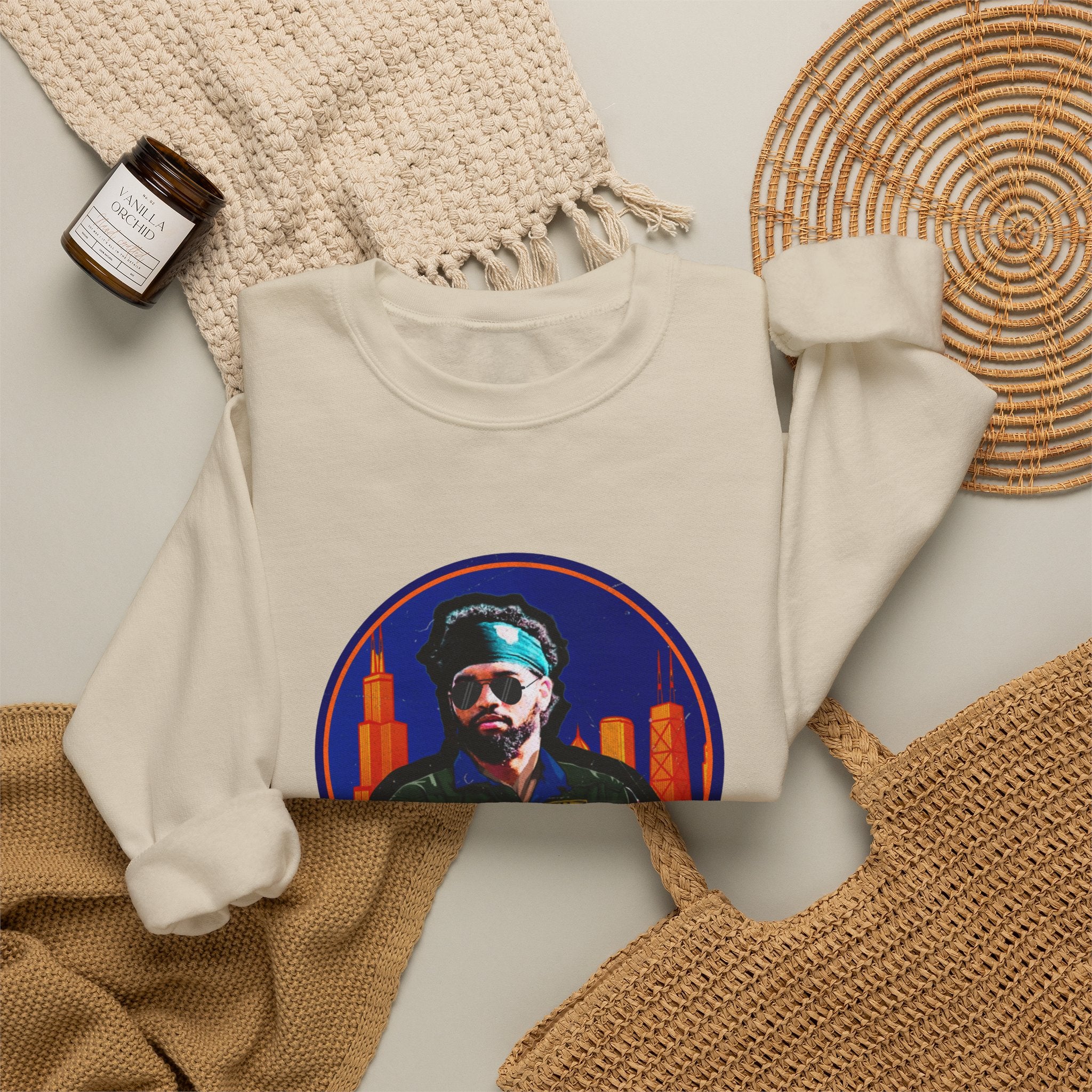 Iceman Graphic Crewneck Sweatshirt – Retro City Badge Design