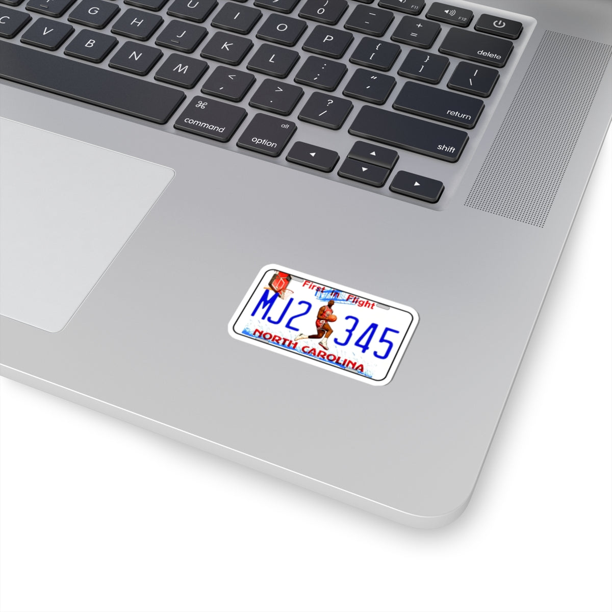 Michael Jordan North Carolina License Plate Sticker — MJ2 345 Kiss-Cut Sticker