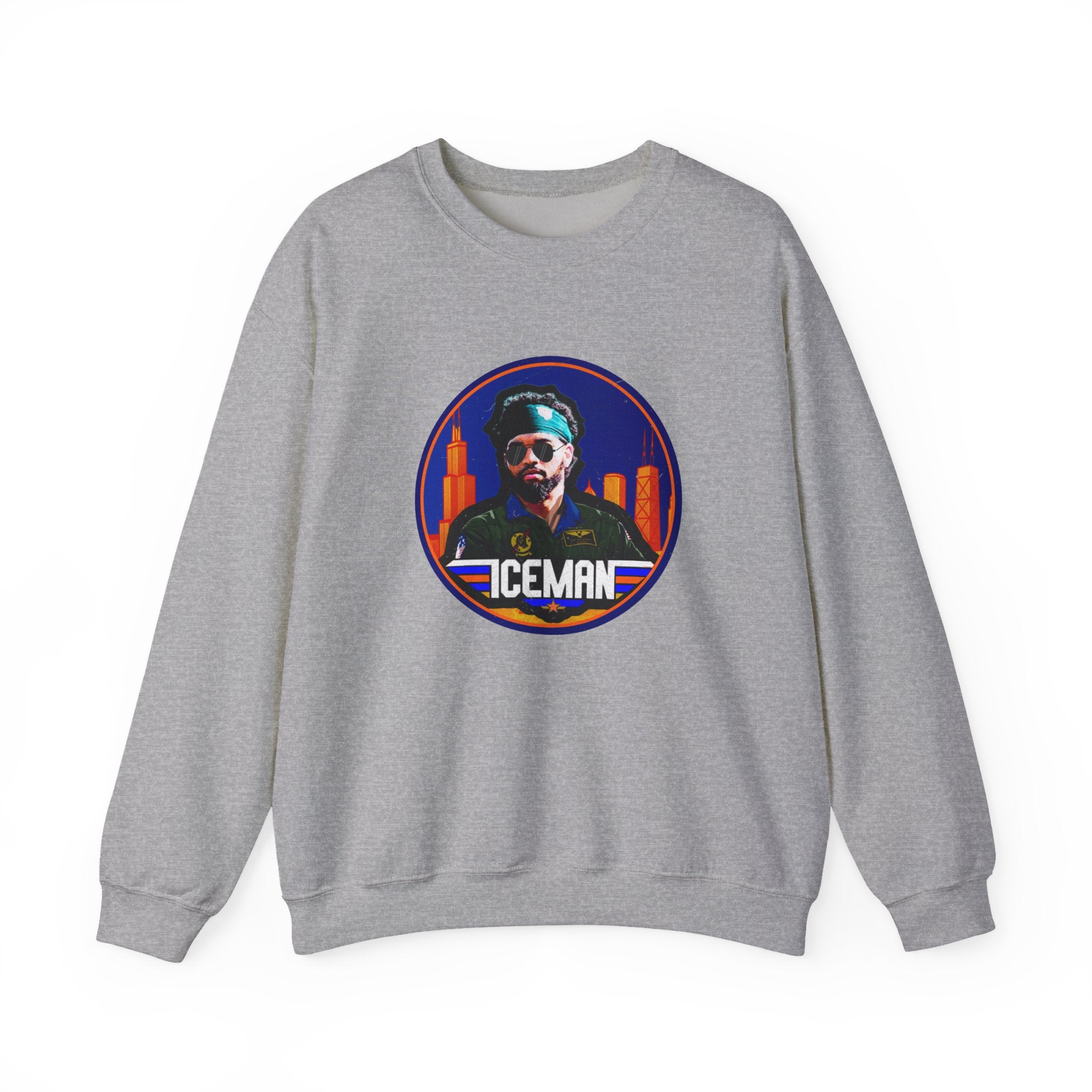 Iceman Graphic Crewneck Sweatshirt – Retro City Badge Design