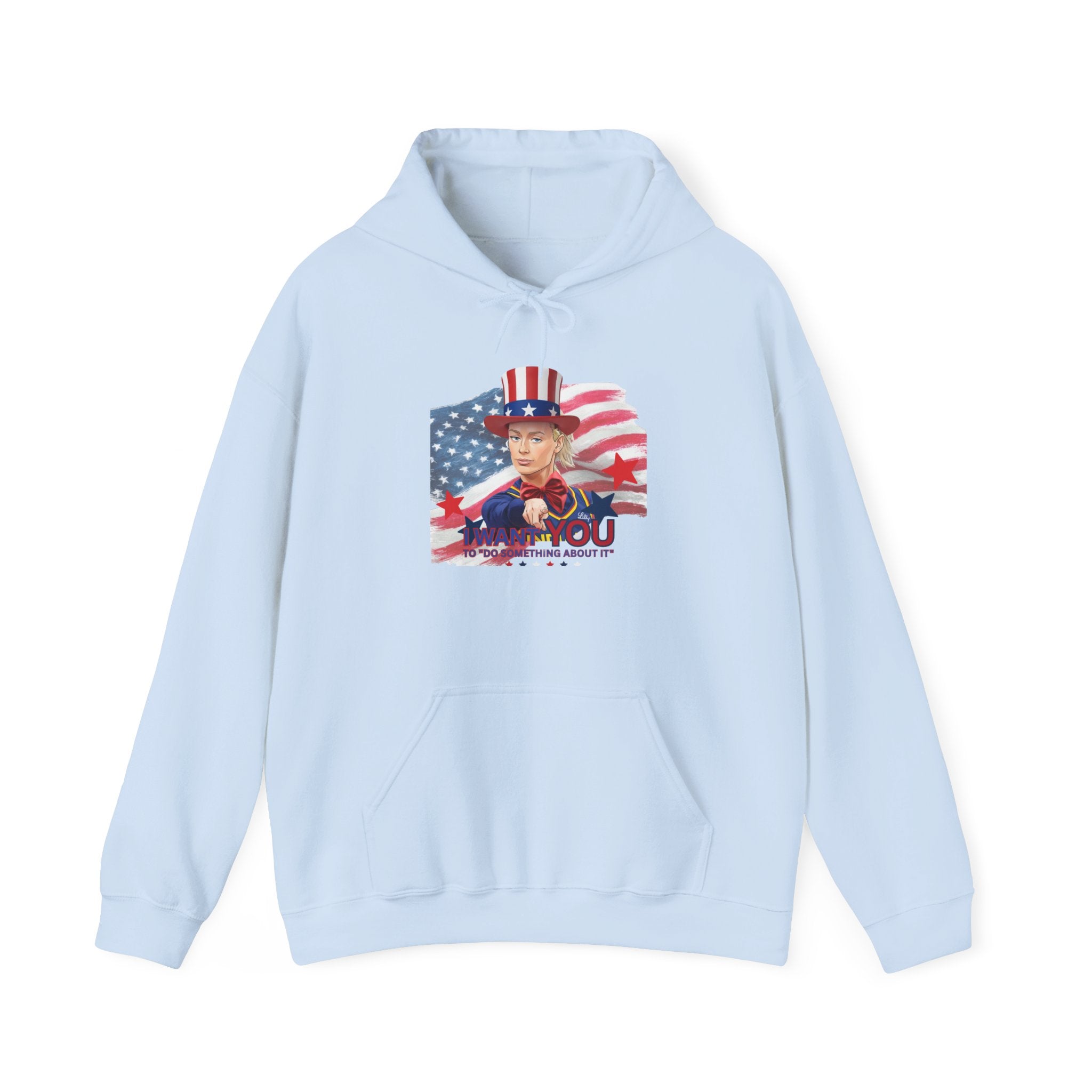 Hoodie - Patriotic Uncle Sam Girl "Thank You" American Flag Hoodie