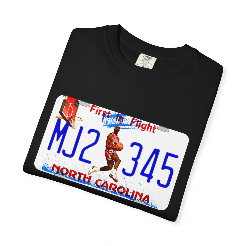 MJ2 345 North Carolina License Plate T-Shirt — Vintage Basketball Plate Tee