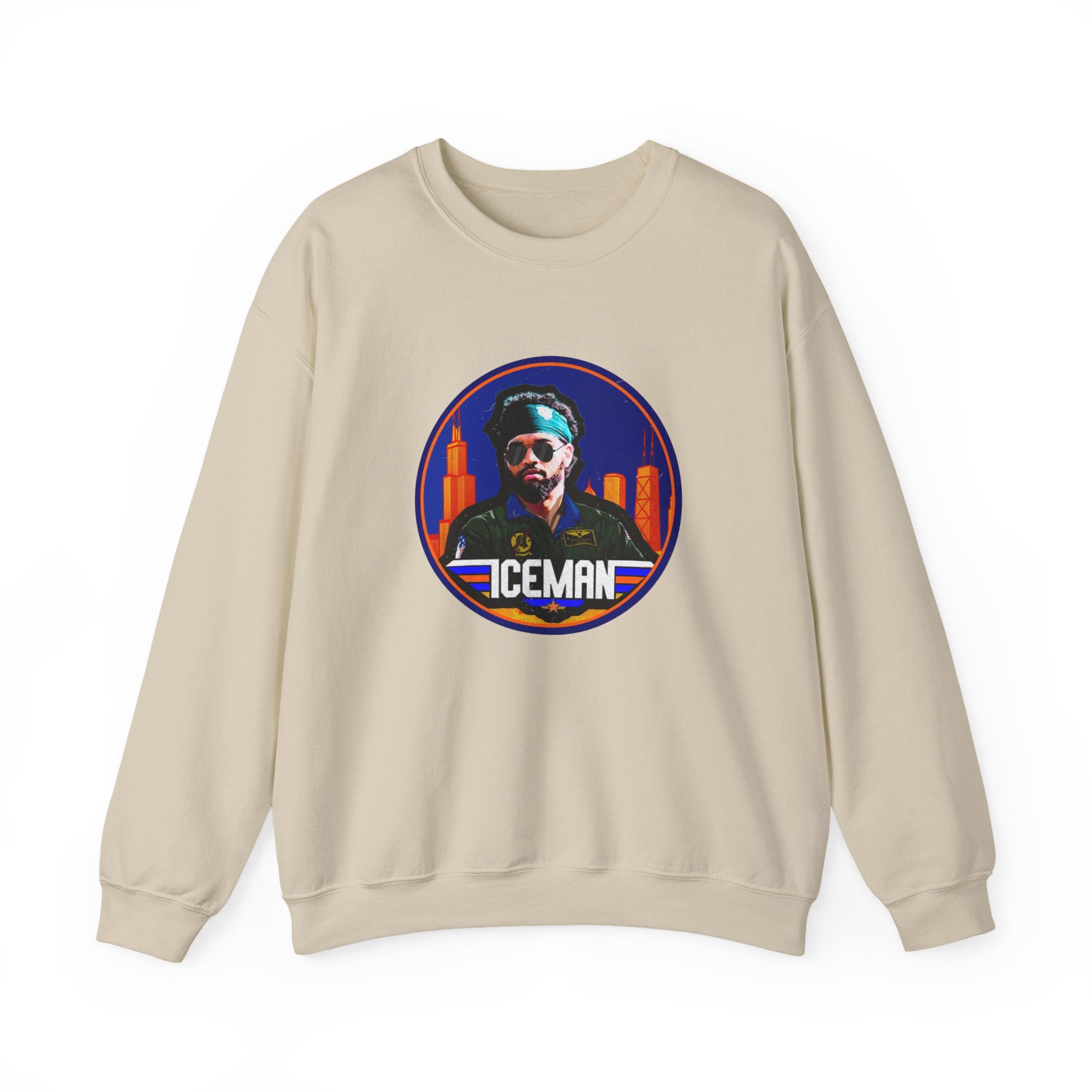 Iceman Graphic Crewneck Sweatshirt – Retro City Badge Design