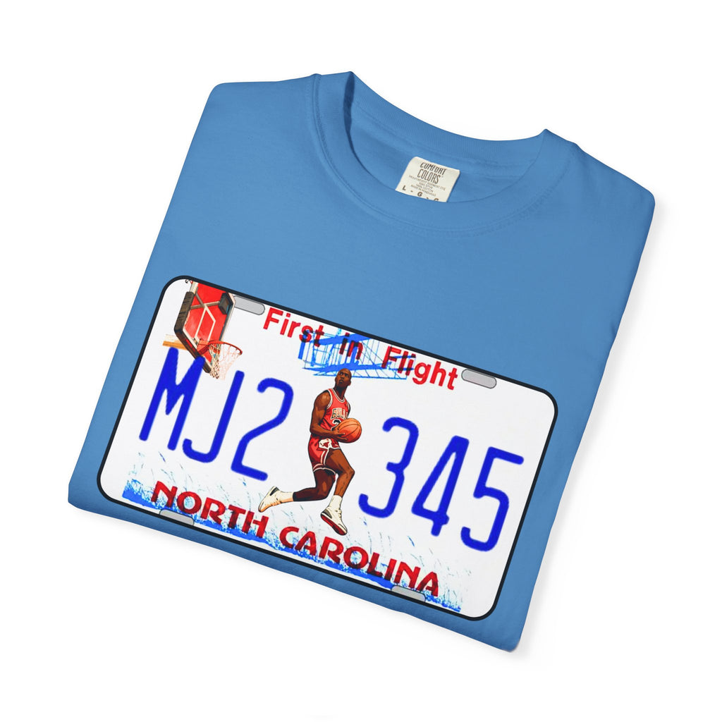 MJ2 345 North Carolina License Plate T-Shirt — Vintage Basketball Plate Tee