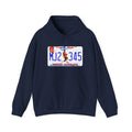 North Carolina License Plate Hoodie - 'MJ2 345' Vintage State Plate Design