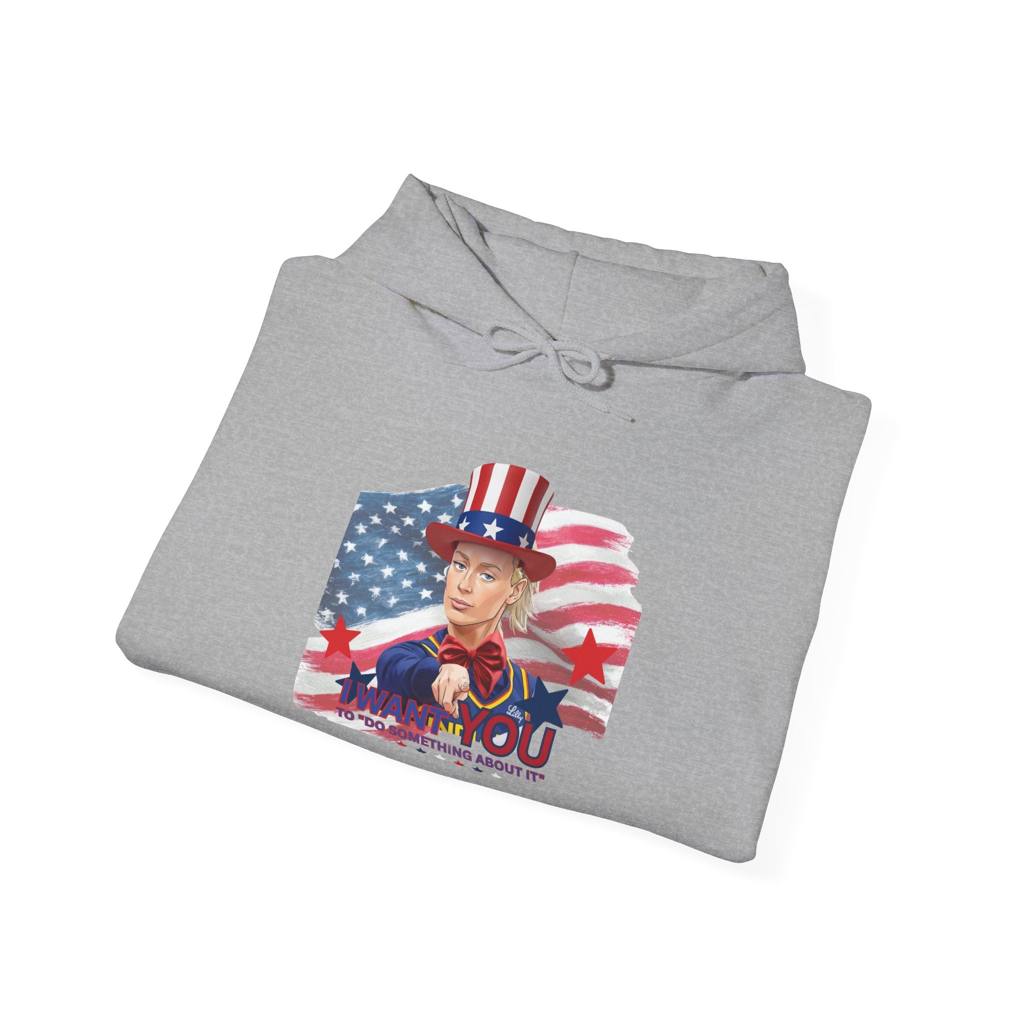 Hoodie - Patriotic Uncle Sam Girl "Thank You" American Flag Hoodie