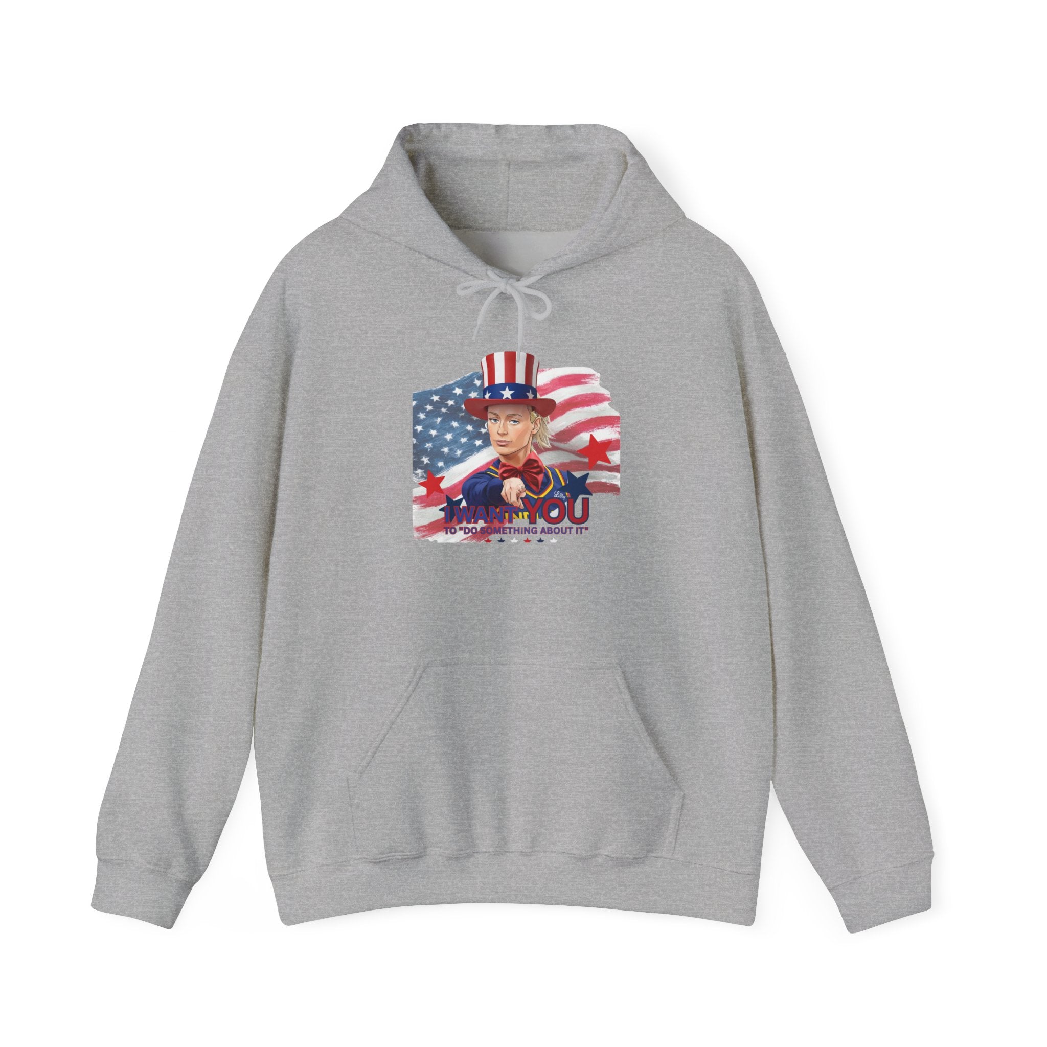 Hoodie - Patriotic Uncle Sam Girl "Thank You" American Flag Hoodie