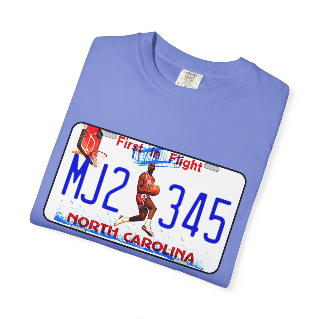MJ2 345 North Carolina License Plate T-Shirt — Vintage Basketball Plate Tee