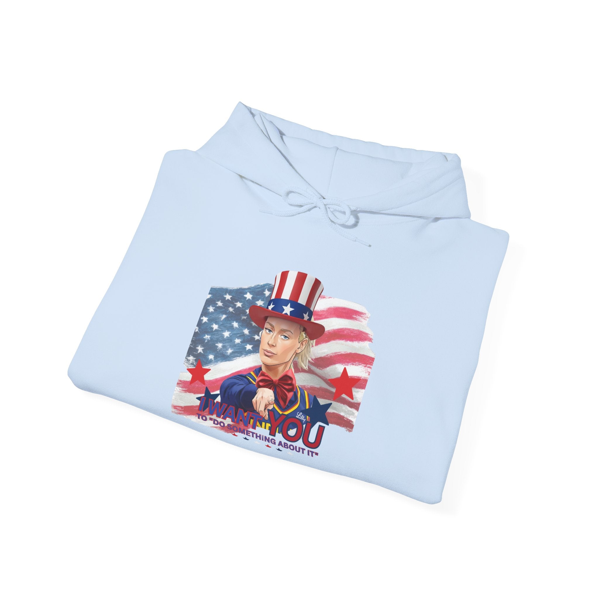 Hoodie - Patriotic Uncle Sam Girl "Thank You" American Flag Hoodie