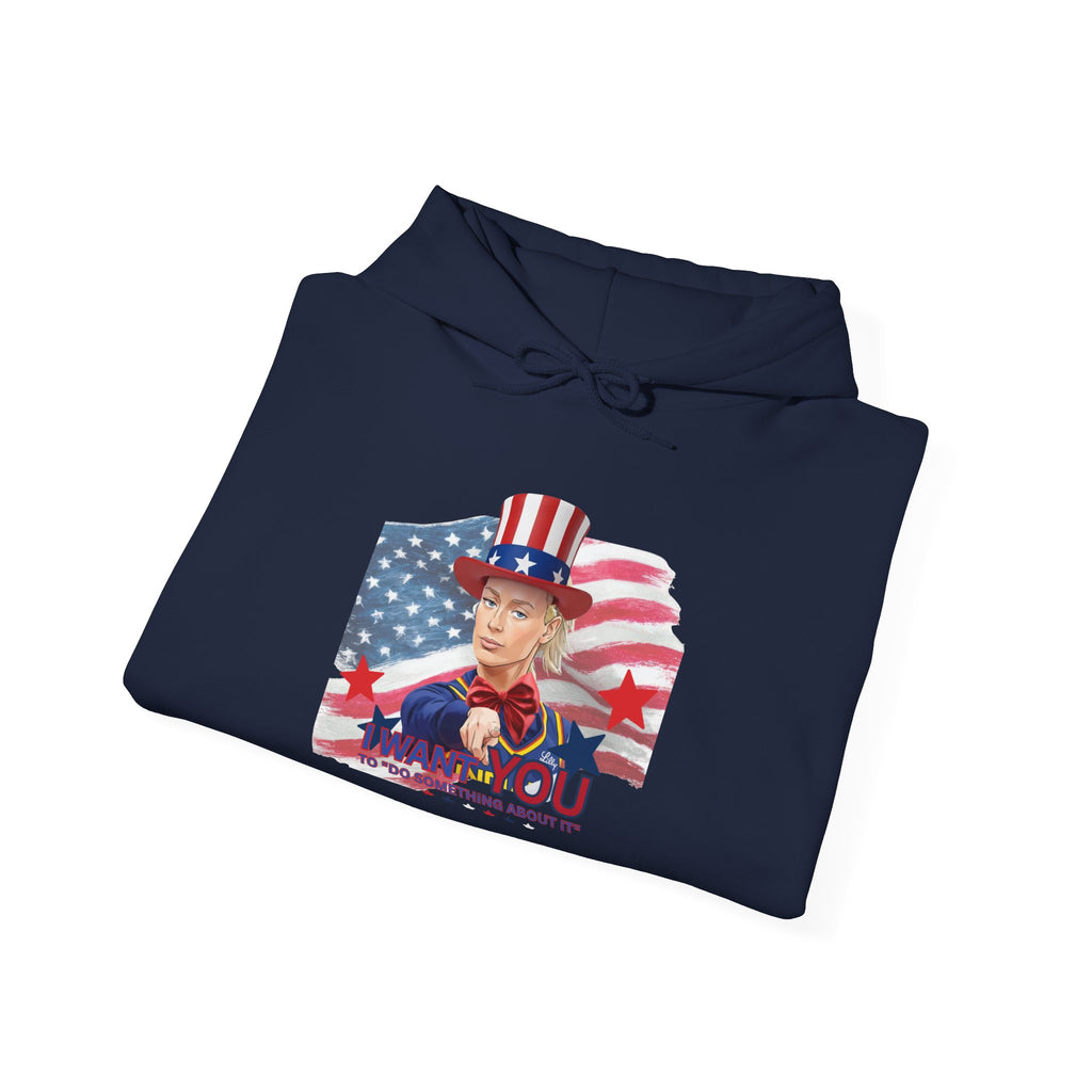 Hoodie - Patriotic Uncle Sam Girl "Thank You" American Flag Hoodie