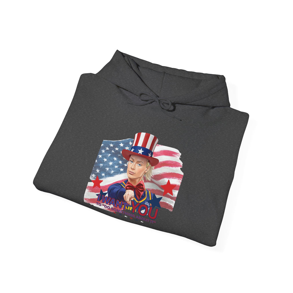 Hoodie - Patriotic Uncle Sam Girl "Thank You" American Flag Hoodie