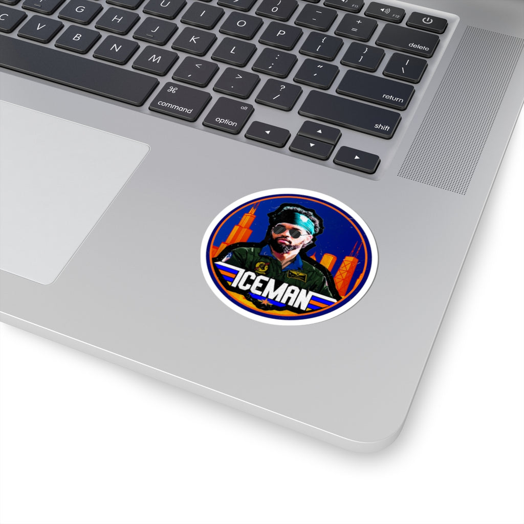 Iceman Kiss-Cut Sticker — Retro Pilot Aviator Sticker for Laptops & Water Bottles