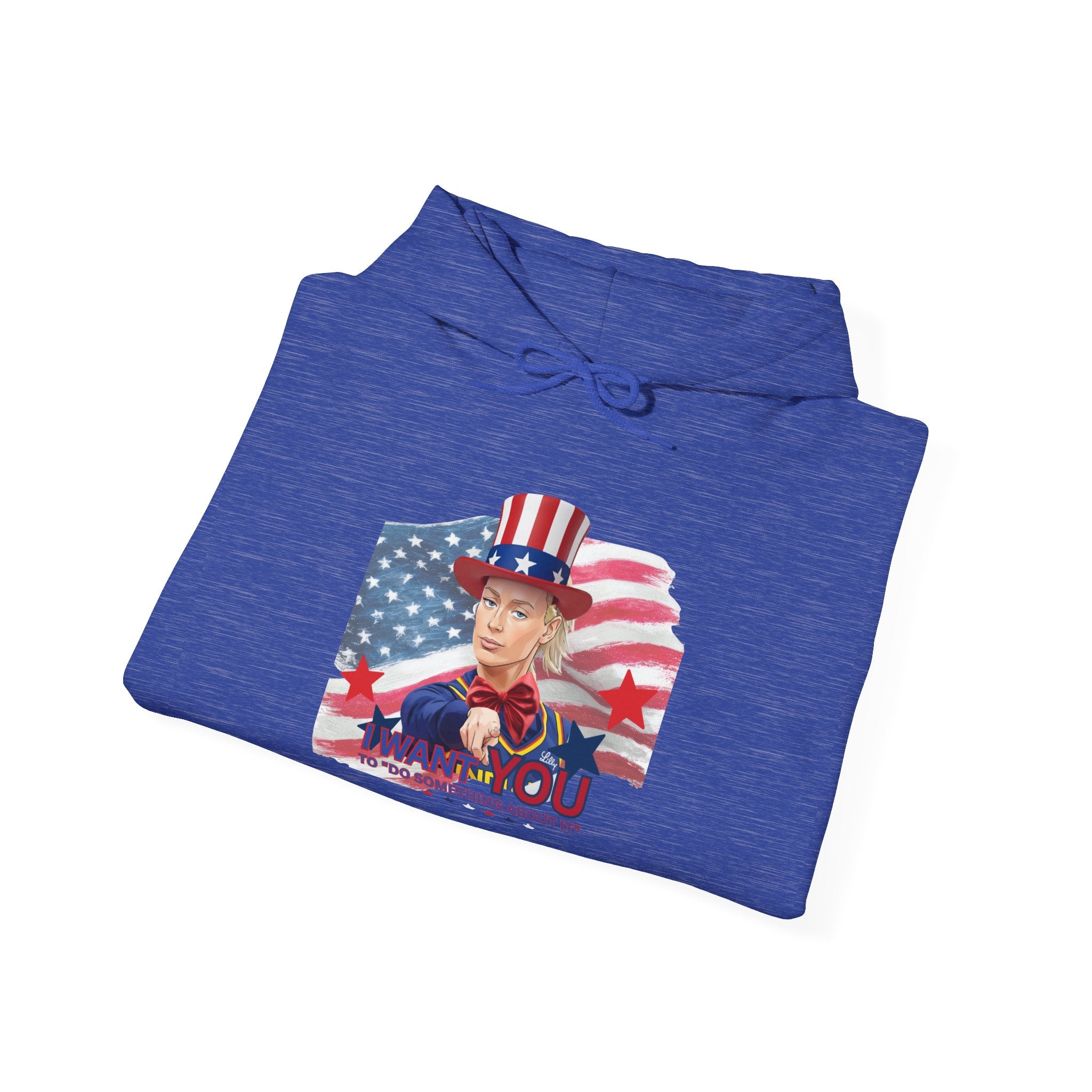 Hoodie - Patriotic Uncle Sam Girl "Thank You" American Flag Hoodie