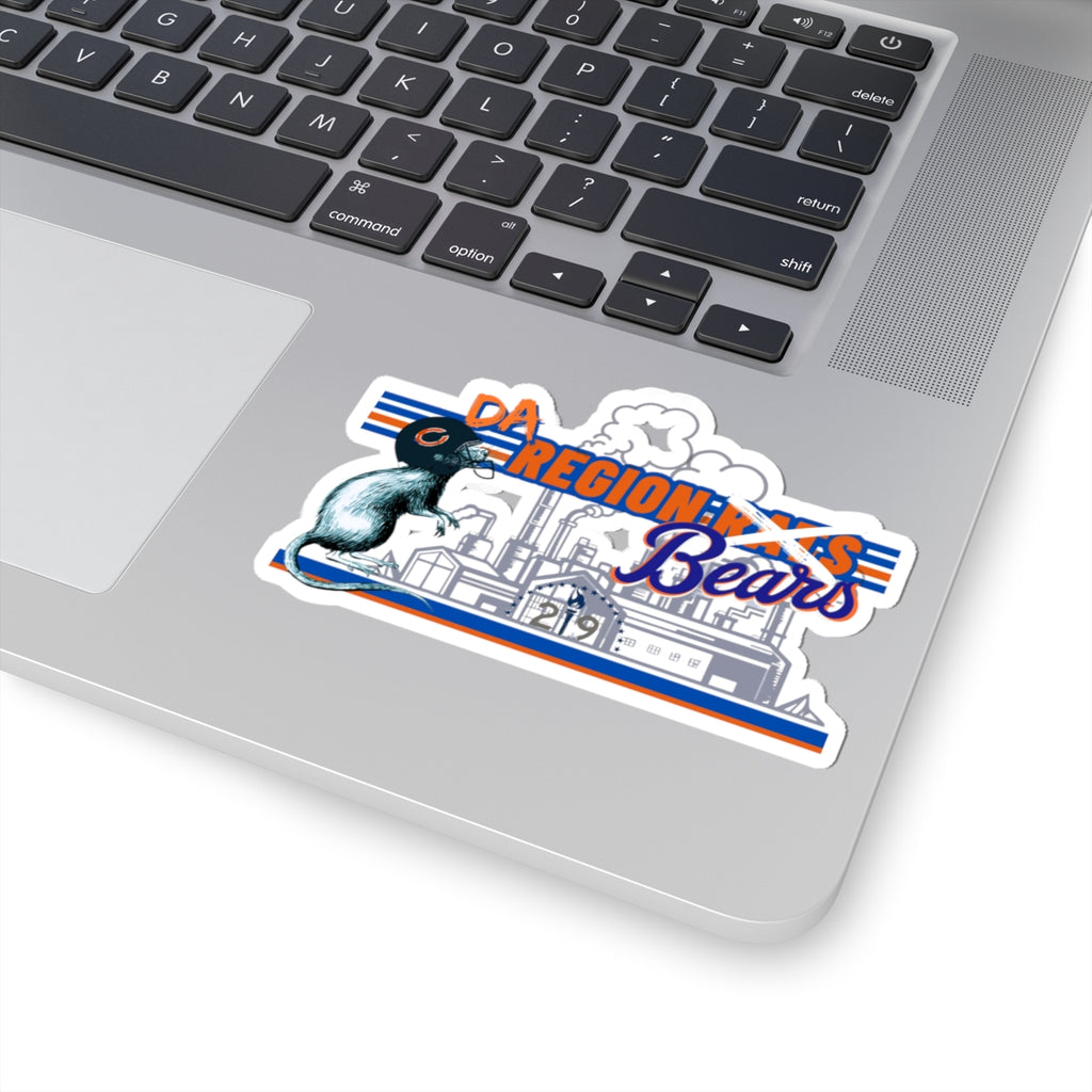 Da Region Bears Kiss-Cut Sticker — Retro Industrial Rat Design