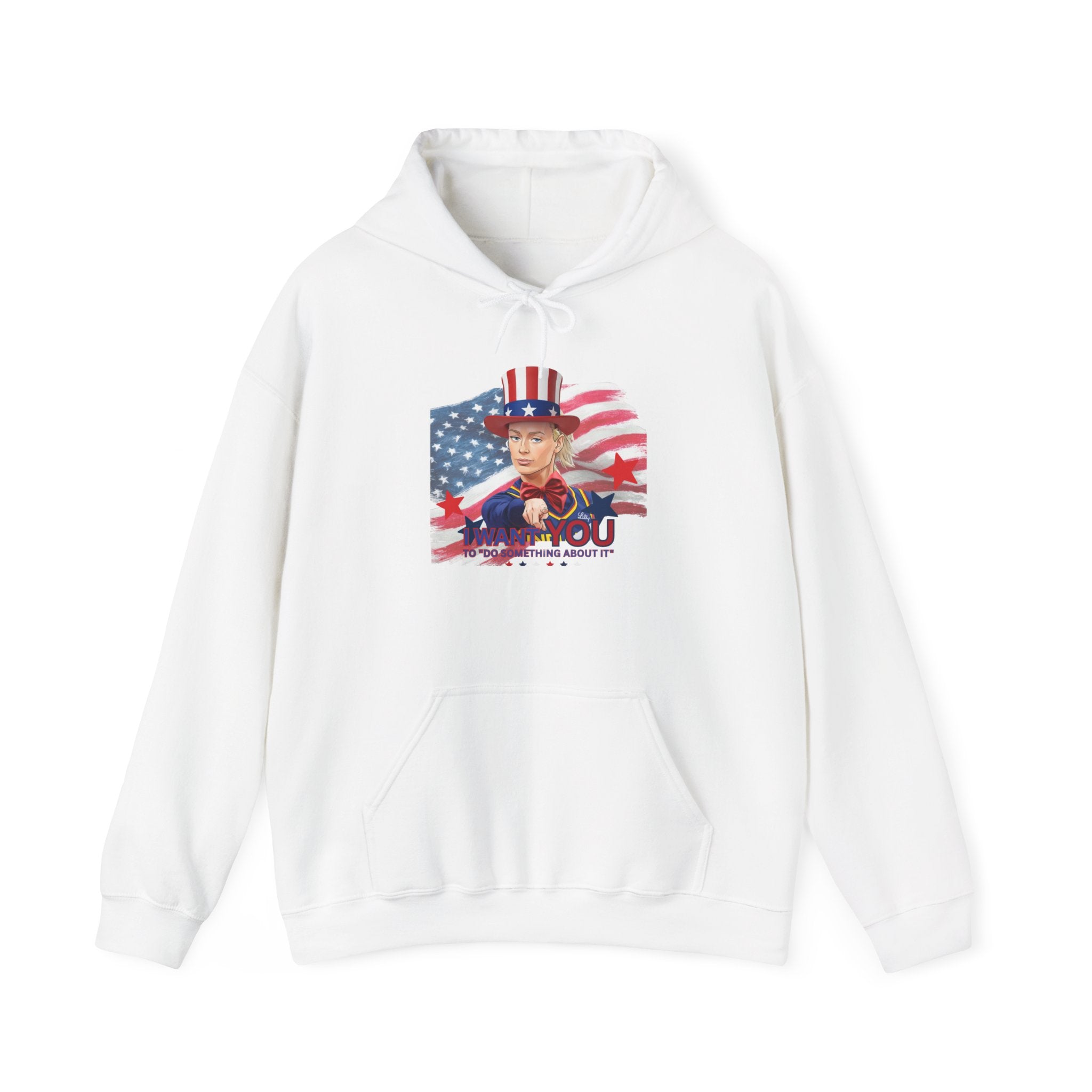 Hoodie - Patriotic Uncle Sam Girl "Thank You" American Flag Hoodie
