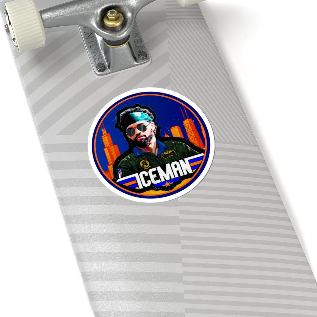 Iceman Kiss-Cut Sticker — Retro Pilot Aviator Sticker for Laptops & Water Bottles