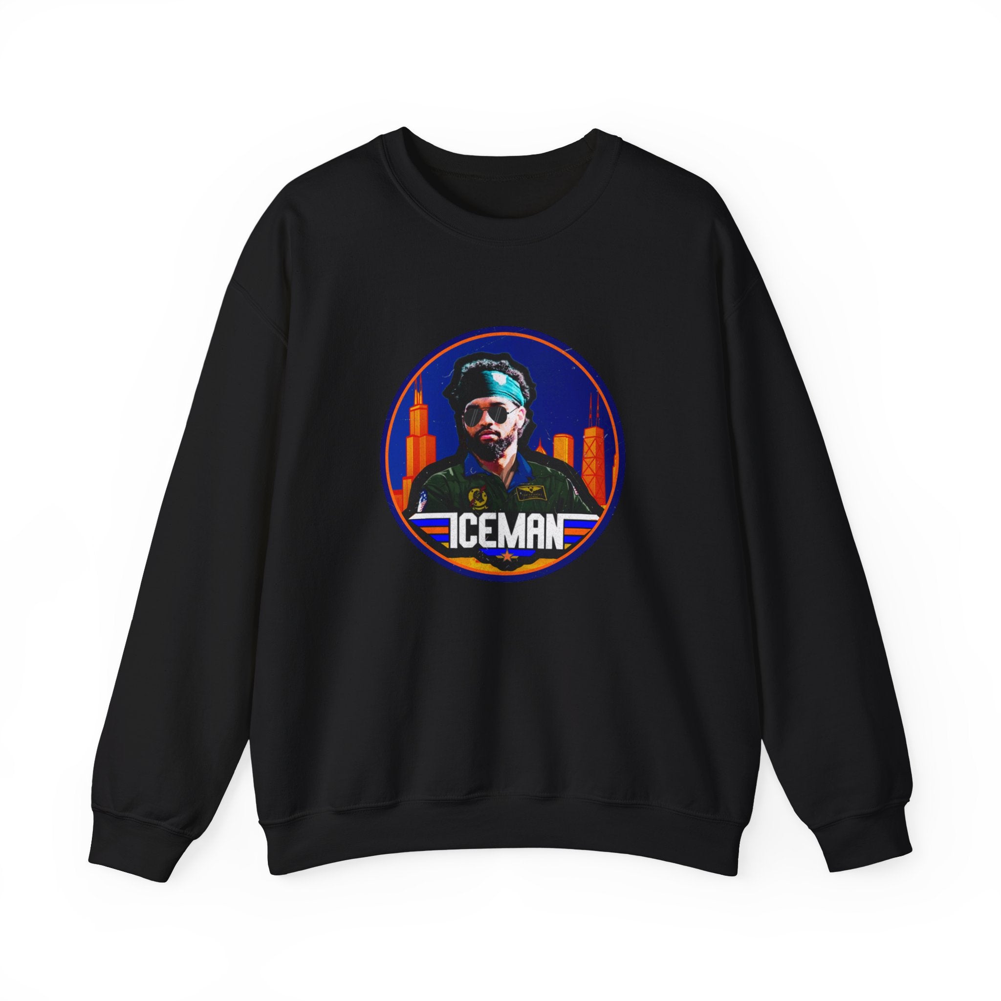 Iceman Graphic Crewneck Sweatshirt – Retro City Badge Design