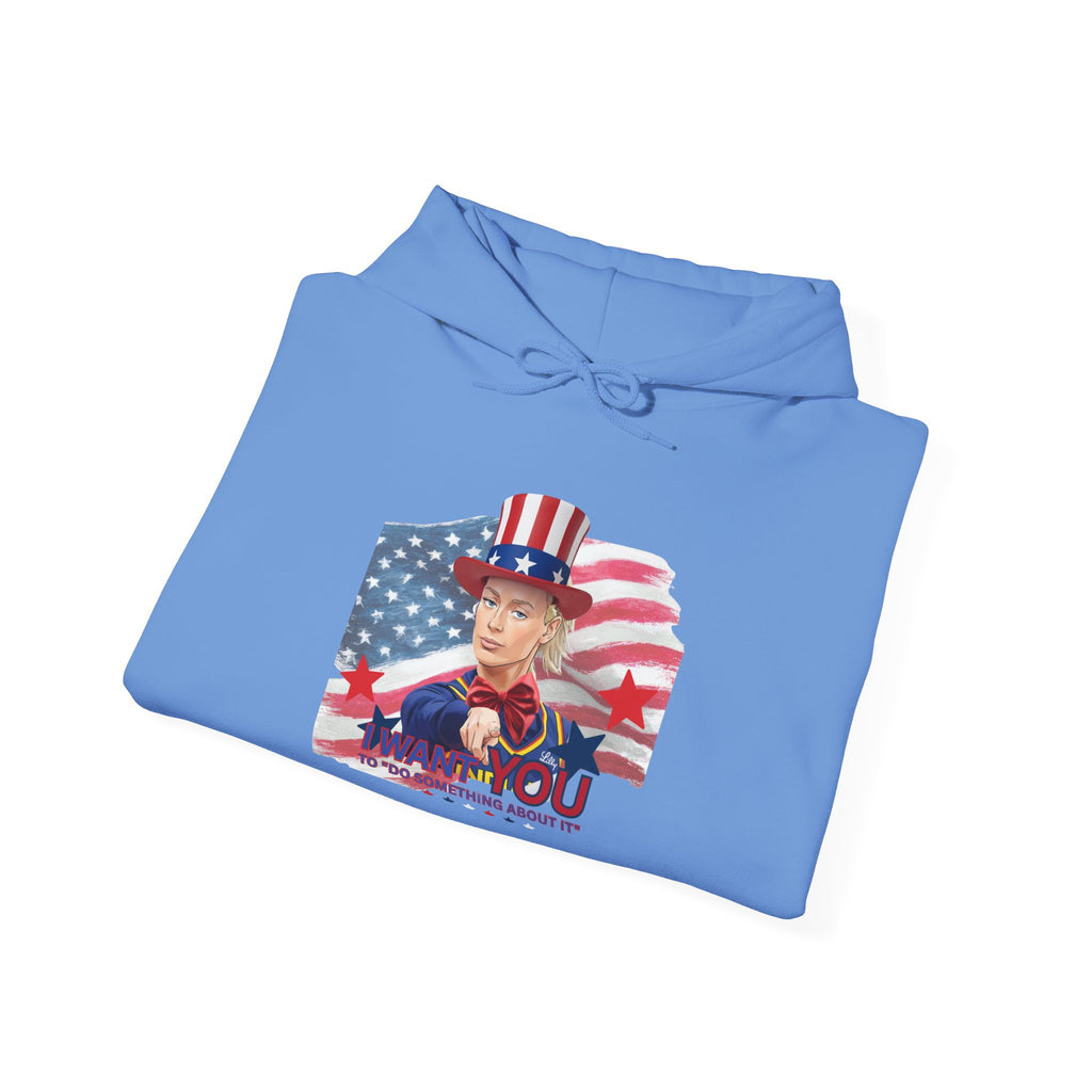 Hoodie - Patriotic Uncle Sam Girl "Thank You" American Flag Hoodie