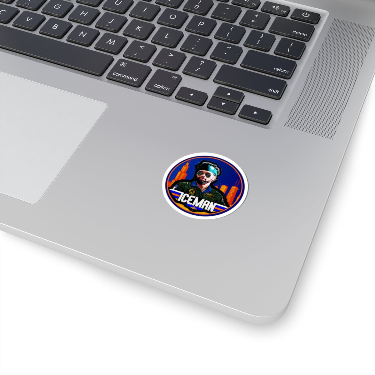 Iceman Kiss-Cut Sticker — Retro Pilot Aviator Sticker for Laptops & Water Bottles