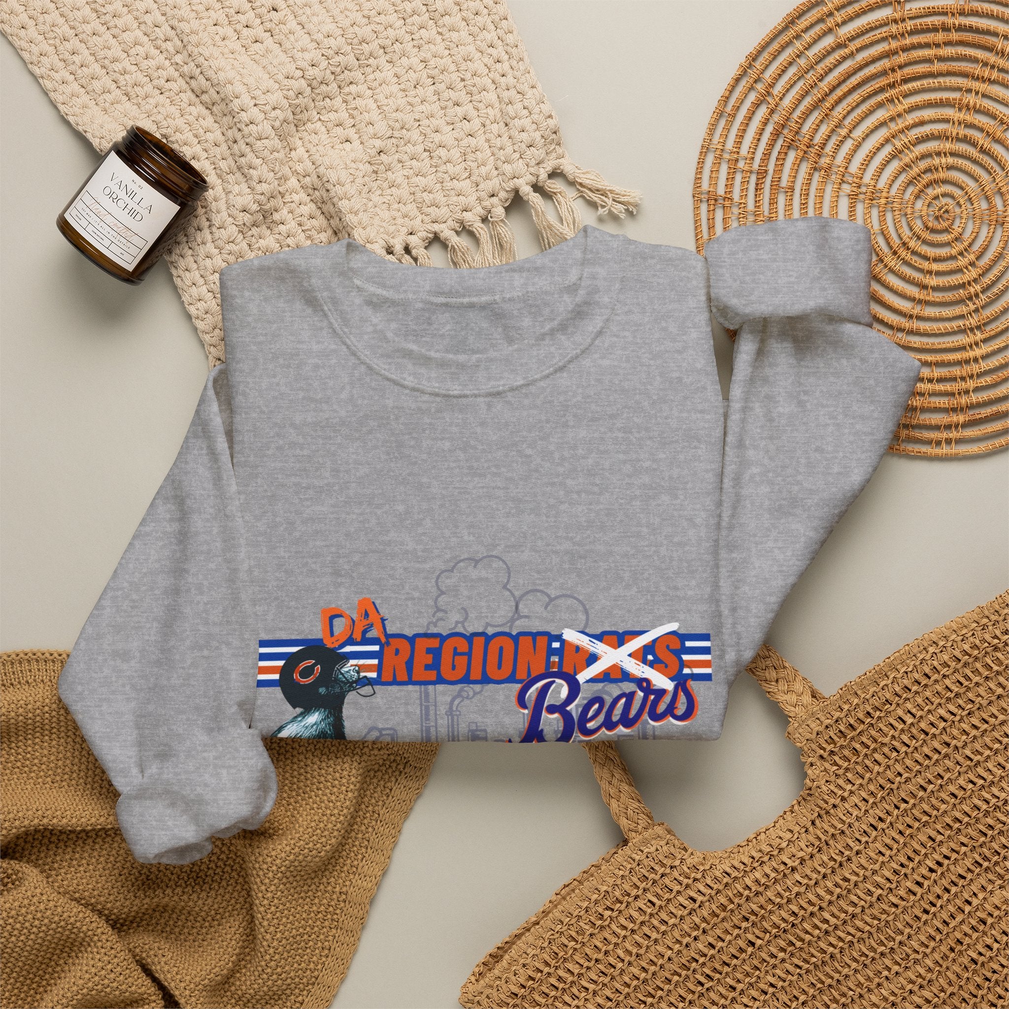Region Bears Crewneck Sweatshirt – Vintage City Skyline Bear Graphic